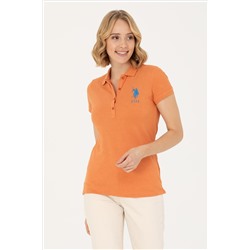 Kadın Kiremit Basic Polo Yaka Tişört