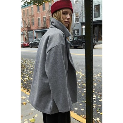 Женское короткое пальто свободного кроя без подкладки  ZAR*A