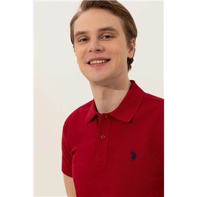 Erkek Bordo Basic Polo Yaka Tişört