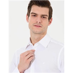 Beyaz Slim Fit Uzun Kollu Gömlek