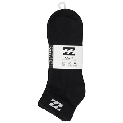 Billabong Unisex Quarter Socken 3 Paar schwarz BG-20 QUARTER