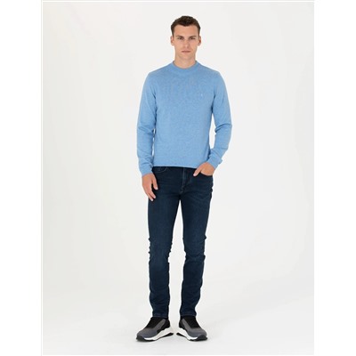 Mavi Melanj Slim Fit Bisiklet Yaka Basic Triko Kazak