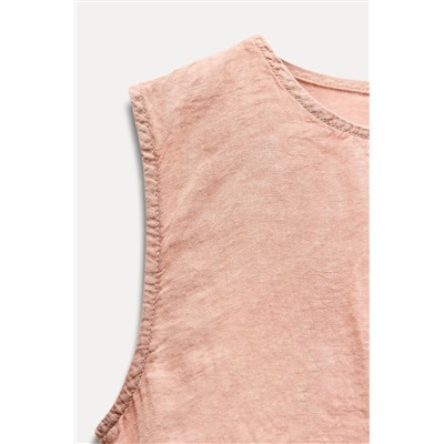 ZW COLLECTION 100% LINEN TOP WITH TIES