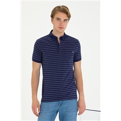 Erkek Regular Fit Polo Yaka Lacivert Tişört