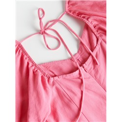 Kleid Aus Leinen-Mix