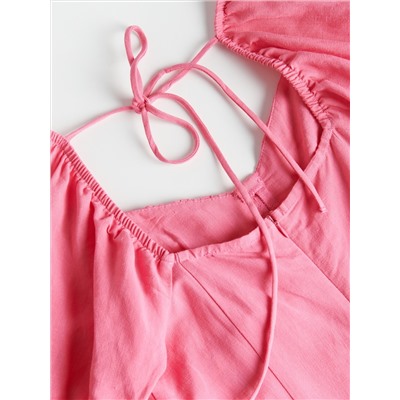 Kleid Aus Leinen-Mix