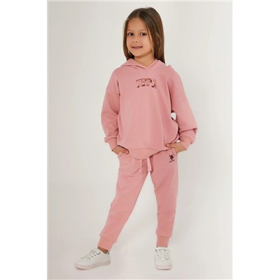 Kız Çocuk Toz Pembe Pijama Takımı