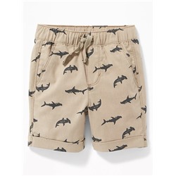 Functional Drawstring Built-In Flex Pull-On Madras Shorts for Toddler Boys