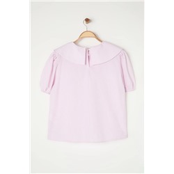 Beyaz-Pembe Çizgili Dokuma Bluz TBBSS24AF00000