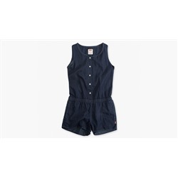 Little Girls 4‑6x Woven Henley Romper