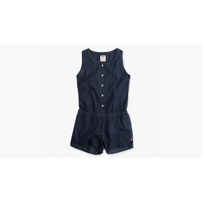 Little Girls 4‑6x Woven Henley Romper