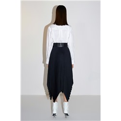 Falda plisada de talle alto Negro