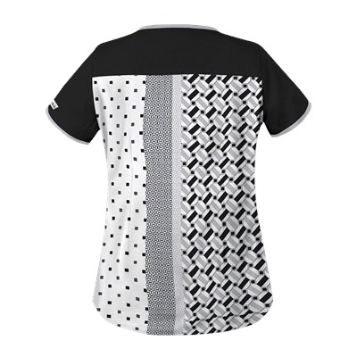UA Retro Rhapsody White Sweetheart Yoke Scrub Top