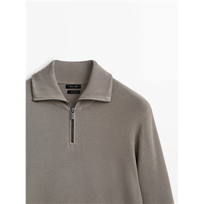 Jersey punto nido de abeja confort cuello mock