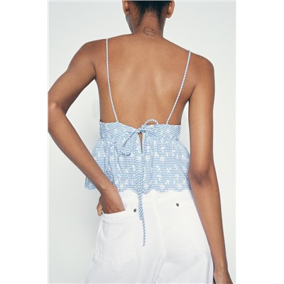 SHORT EMBROIDERED TOP