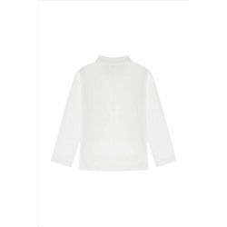 Kız Çocuk Ekru Polo Yaka Basic Sweatshirt
