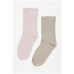 2 pares de calcetines Malva y beige