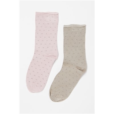 2 pares de calcetines Malva y beige