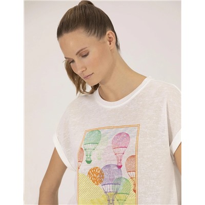 Ekru Comfort Fit Tişört