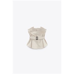 GABARDINE TOP WITH BELT