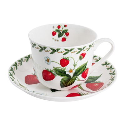 Пара чайная, 1 перс, 2 пр, 480 мл, фарфор F, белая, Земляника, Orchard Fruits, 53982