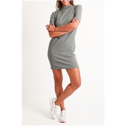 Vestido recto Gris jaspeado