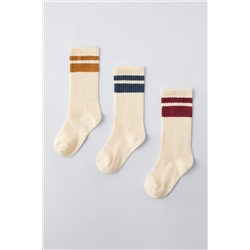 PACK OF THREE STRIPED SOCKS