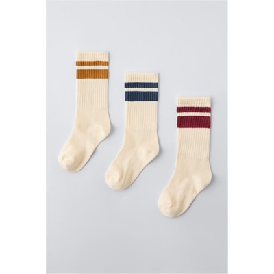 PACK OF THREE STRIPED SOCKS