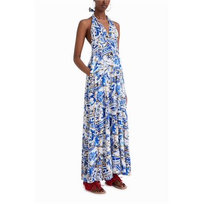 Vestido largo halter Stella Jean
