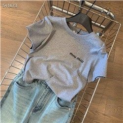 Укороченные женские  футболки ✔️MiuMiu  Высокое качество Импортный, нежный и мягкий хлопок 🥰