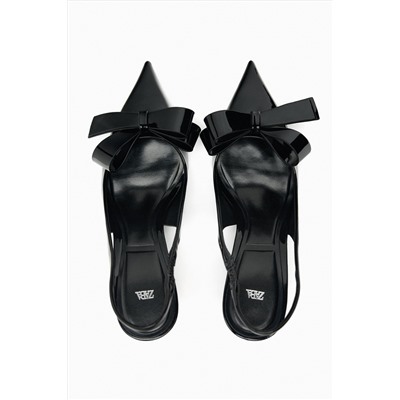 HEELED SLINGBACK SHOES WITH BOW
