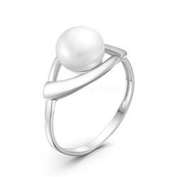 Серьги из серебра с культ. жемчугом родированные 925 пробы см117р1005