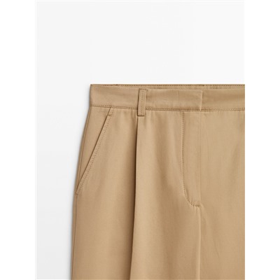 Pantalón recto algodón pinzas