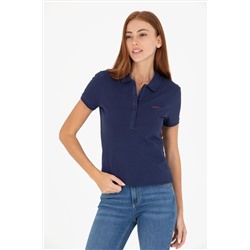 Kadın Lacivert Basic Polo Yaka Tişört