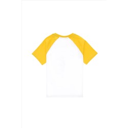 Erkek Çocuk Beyaz Bisiklet Yaka Tişört