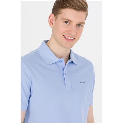 Erkek Mavi Basic Polo Yaka Tişört