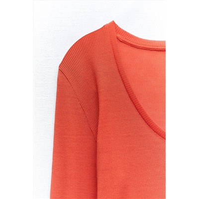 SEMI-SHEER MICRO-RIBBED TOP