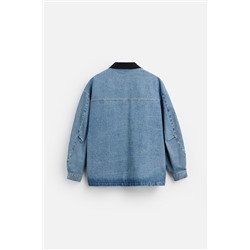 CAZADORA DENIM CUELLO COMBINADO