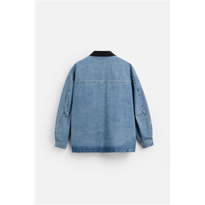 CAZADORA DENIM CUELLO COMBINADO