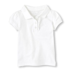 Uniform Short Sleeve Ruffle-Placket Polo