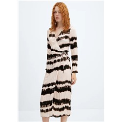 Vestido camisero plisado tie-dye