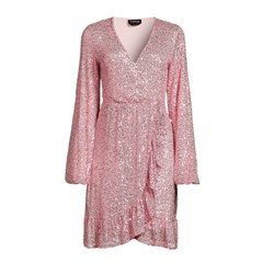 Bebe Wrap Sequin Mini Dress