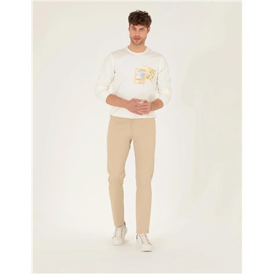 Bej Regular Fit Kanvas Pantolon