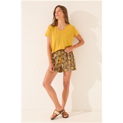 Pantalón corto estampado floral