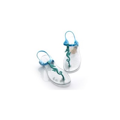 Сандалии Zhoelala Seahorse (прозрачный с шиммером_голубой+мятный)/ Zhoelala Seahorse (shimmer+blue+mint)