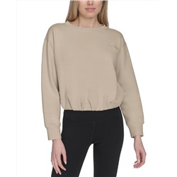 Calvin Klein Women's Logo Fleece Bubble Hem Top