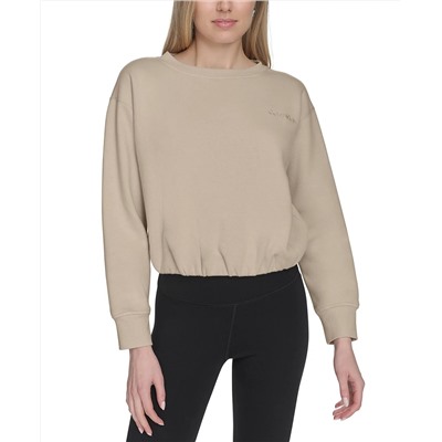 Calvin Klein Women's Logo Fleece Bubble Hem Top