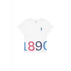 Çocuk Beyaz Bisiklet Yaka Tişört