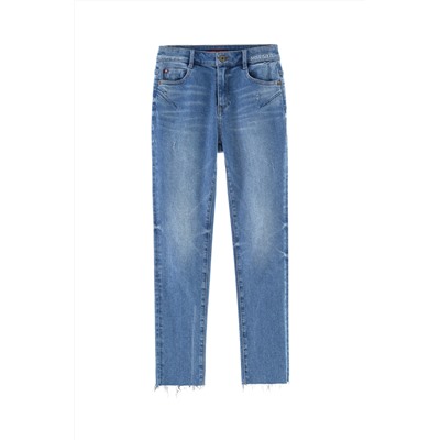 Vaquero skinny push-up de tiro alto Azul claro