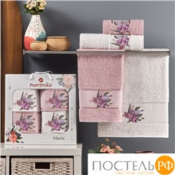 11851 Комп. Пол. MERZUKA махр. в короб. (50*90/2)(70*140/2) 4 шт. MARIA брусничный